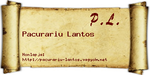Pacurariu Lantos névjegykártya